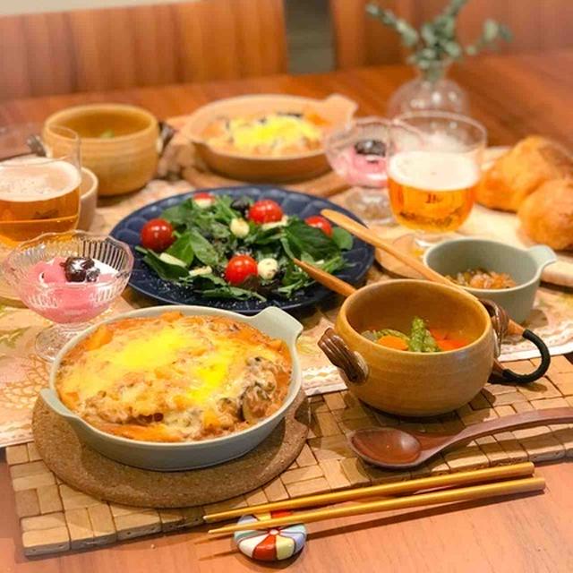 【献立】フライパン１つでできる茄子とひき肉のペンネグラタンでおちびも一緒に夜ごはん