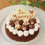 キュート♪くまとうさぎのチョコレートデコレーションケーキ＊ちぃ3歳の誕生日