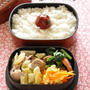【８５円＊節約弁当】白菜のお漬物で★簡単豚肉炒め節約弁当。