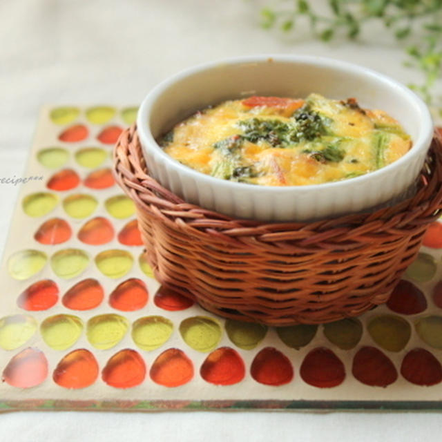 本日も美肌を目指して！菜の花とベーコンのキッシュ