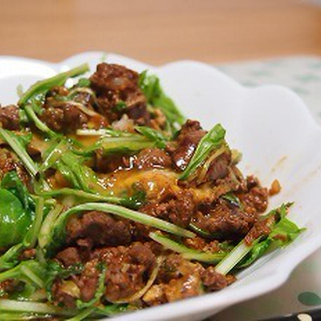 ■レシピ■茨城の水菜で★レバーと水菜の卵とじ丼