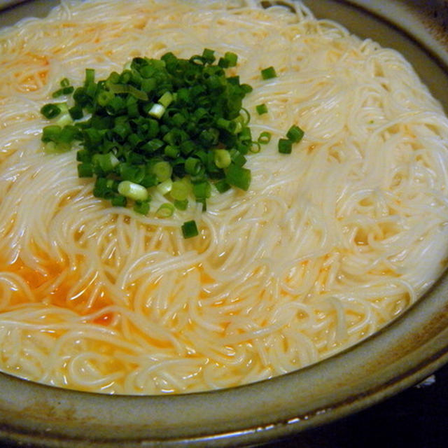 七夕の日に☆そうめんで簡単温麺☆