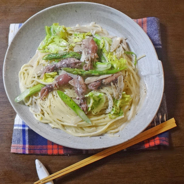 ホタルイカと春野菜の和風クリームパスタ By Koichiさん レシピブログ 料理ブログのレシピ満載