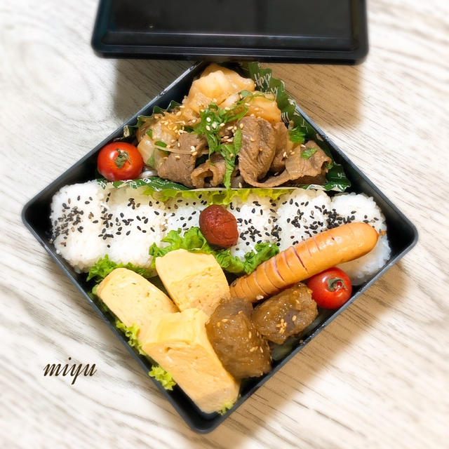 牛肉と厚揚げのすき煮のお弁当