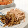 明太パスタとミートソースパスタ