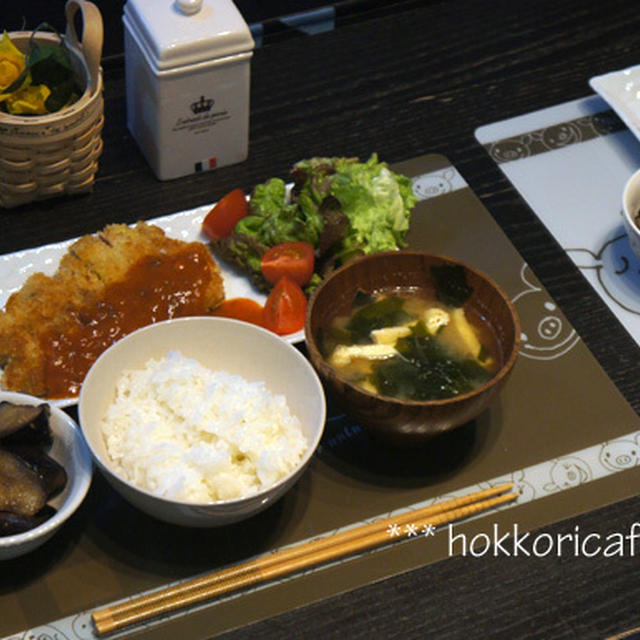 （夕飯）　チキンカツレツとなすの南蛮漬け