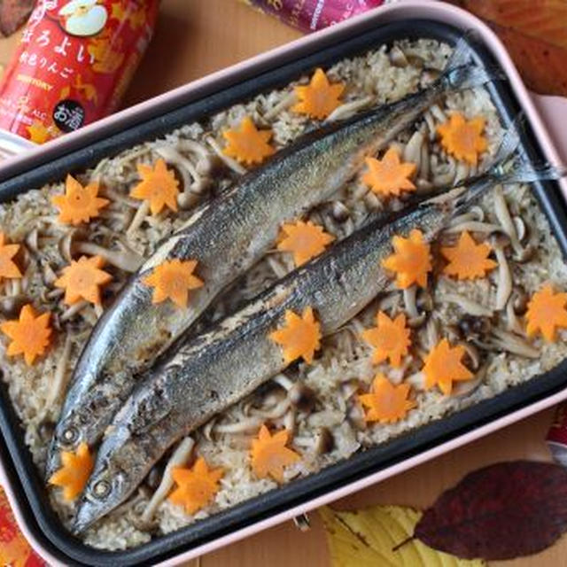 「ホットプレートでさんまの和風パエリア」と「居酒屋ディナー」