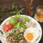 昼カフェ☆豚バラソテー柚胡椒のっけ丼ランチ(レシピ）