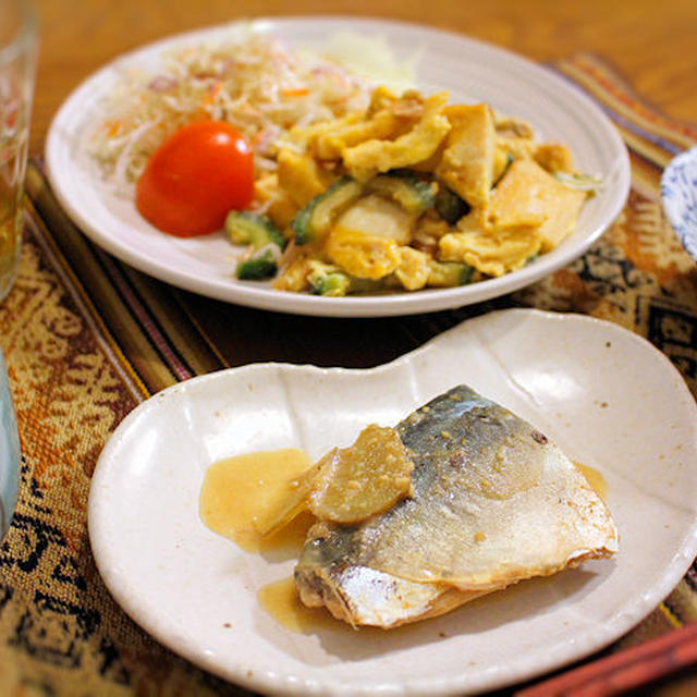 娘、腐る！！ゴーヤとサバで、ヘルシー晩ごはん
