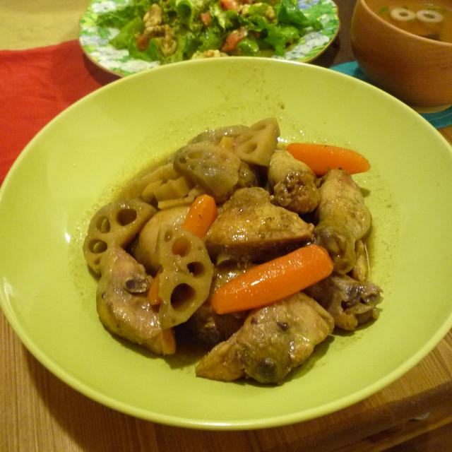 根菜と鶏のエスニック煮