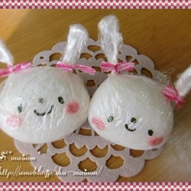 ＊クック話題入り♪かわいい＊ラップ付きおにぎり☆うさちゃん＊