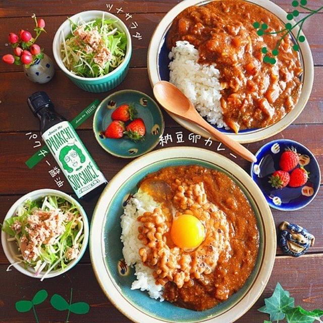 パクチー醤油＊納豆カレー