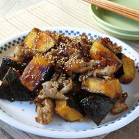 フライパンひとつでお手軽！かぼちゃと豚肉の甘辛ソース炒め