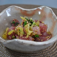 かんぱちと沢庵の和えもの