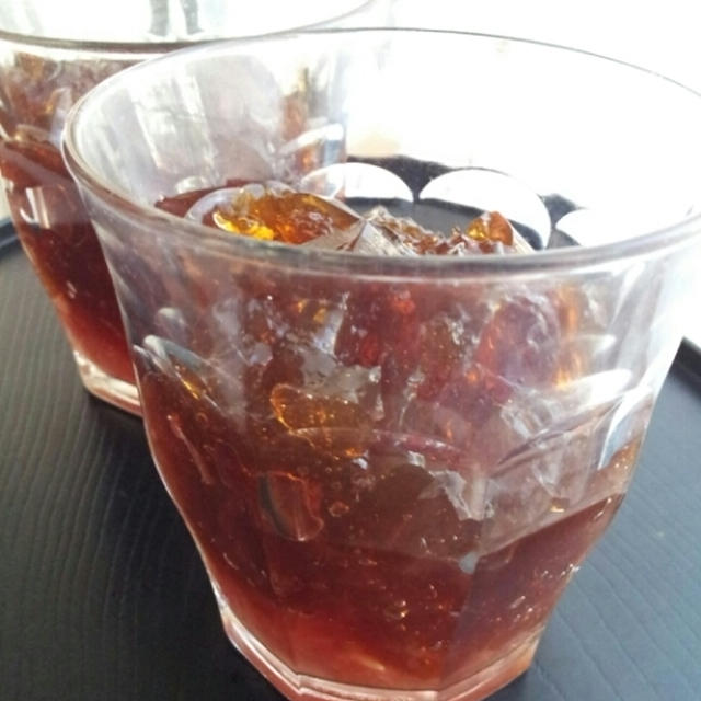 おやつ グレープフルーツと紅茶のゼリー
