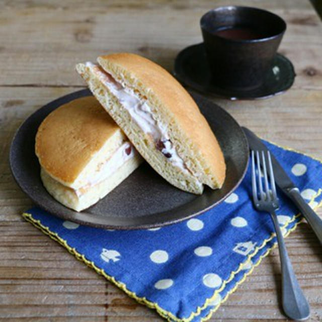 ホットケーキで！小豆クリームどら焼き＜ﾚｼﾋﾟ＞