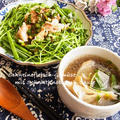 10分で♪ニラだれ冷しゃぶ＆茹で汁スープ by 庭乃桃さん