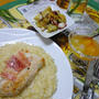 ほうれん草とチーズ入りチキン＆チーズリゾット♪その他♪