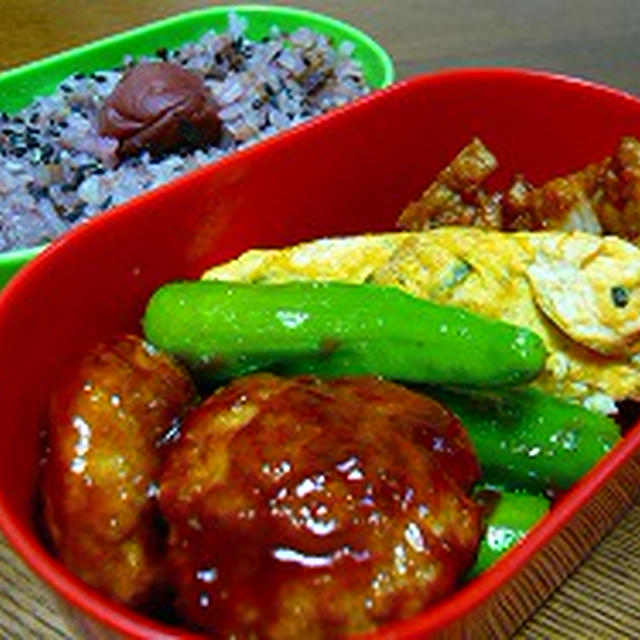 『ハンバーグソース味の豚肉』のお弁当♪