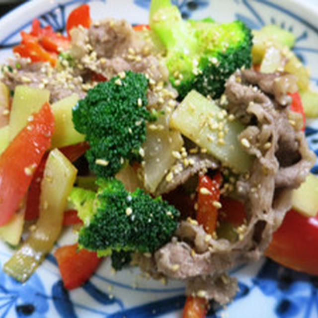 カラフル野菜と豚肉炒め