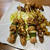 焼き鳥には角切りキャベツです ！