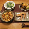 美味しくできた「麻婆豆腐」の晩ご飯　と　八重桜♪