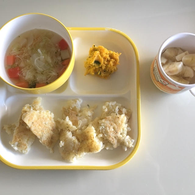 【幼児食】5/18のまとめ☆しらすの卵ごはん焼き&かぼちゃのクリームチーズサラダ