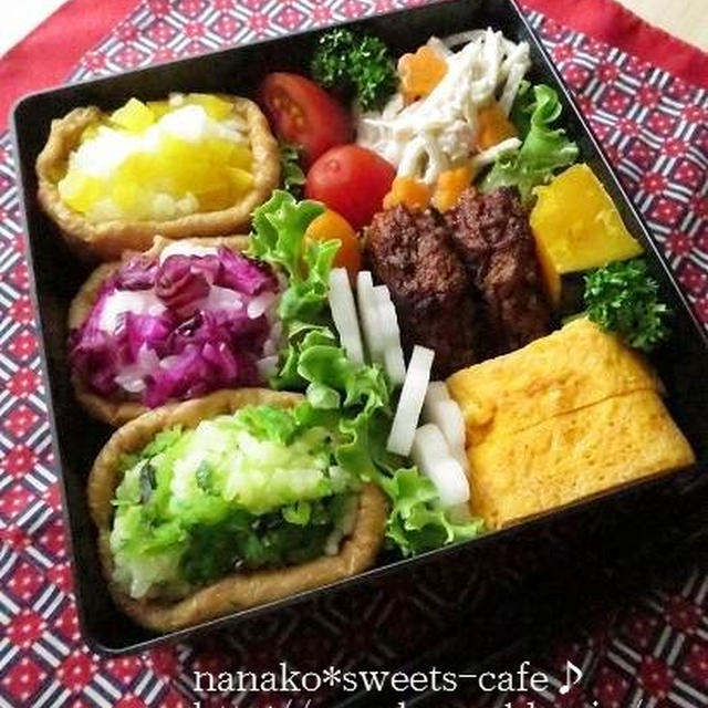 3色おにぎりの春のお花見弁当～！