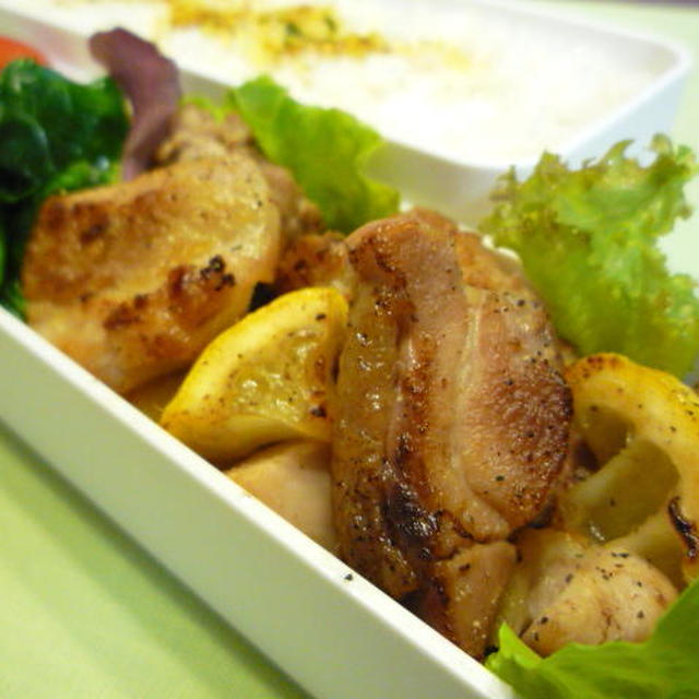 主人のお弁当　鶏もも肉のレモンソテー