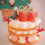 ナッペ＆シロップなしの苺ショート♡クリスマスケーキ♪