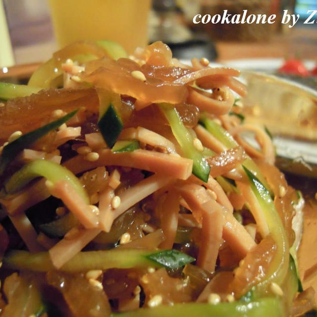 くらげときゅうりとハムの中華風酢の物 By Zukiさん レシピブログ 料理ブログのレシピ満載