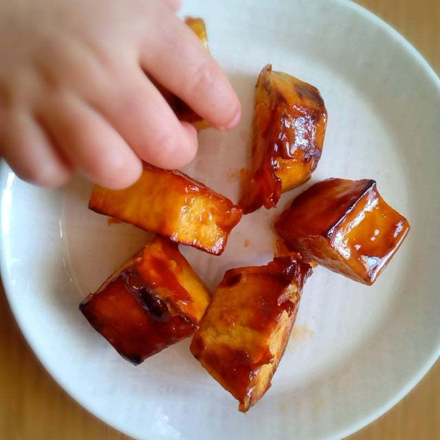 簡単！揚げ焼きで大学芋♪1歳児も喜んで食べた