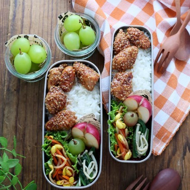 ひと手間で食べ応え＆栄養価アップ！ささみのごま照り焼き弁当♪