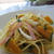 「南瓜と玉葱とハムのパスタ」