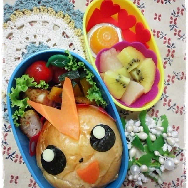 １０分で簡単 ポケモン ビクティニサンドイッチ弁当 年長用 By プチごまさん レシピブログ 料理ブログのレシピ満載