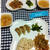 青椒肉絲と餃子と小松菜の煮浸し