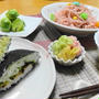 妻が１ヶ月前から用意した桜の温麺の朝食