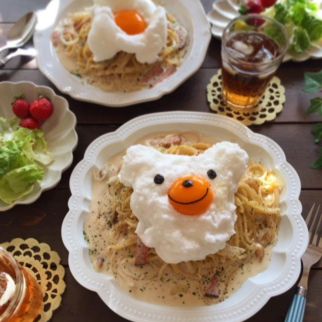 ふんわりメレンゲで＊白くまカルボナーラ