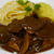 牛ハラミ肉の赤ワイン煮込み