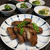 たけのこの牛肉巻きとアスパラガスのおひたし