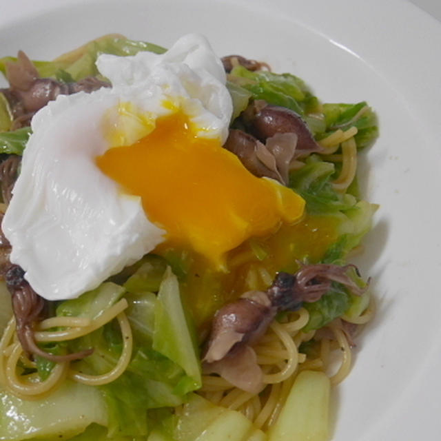 ホタルイカとキャベツのパスタ