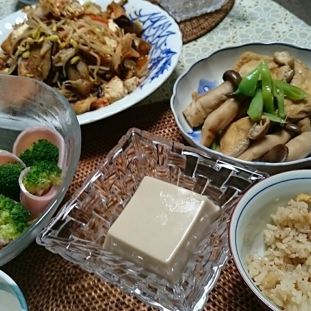 厚揚げと野菜のキムチ炒め