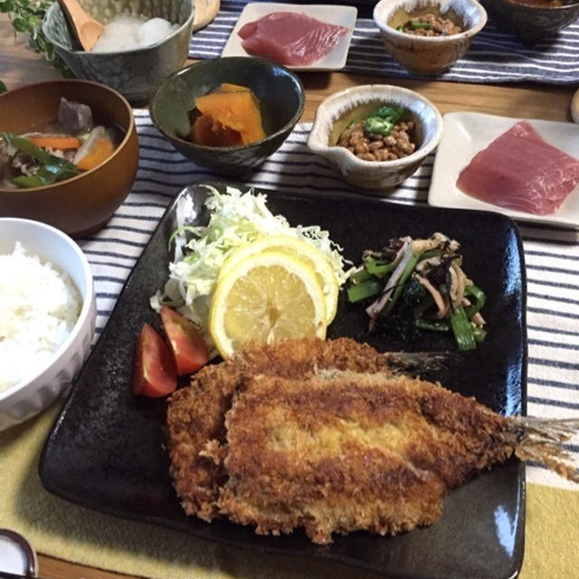 まごわやさしい晩ごはん♪…久しぶりに子供と一緒に♡