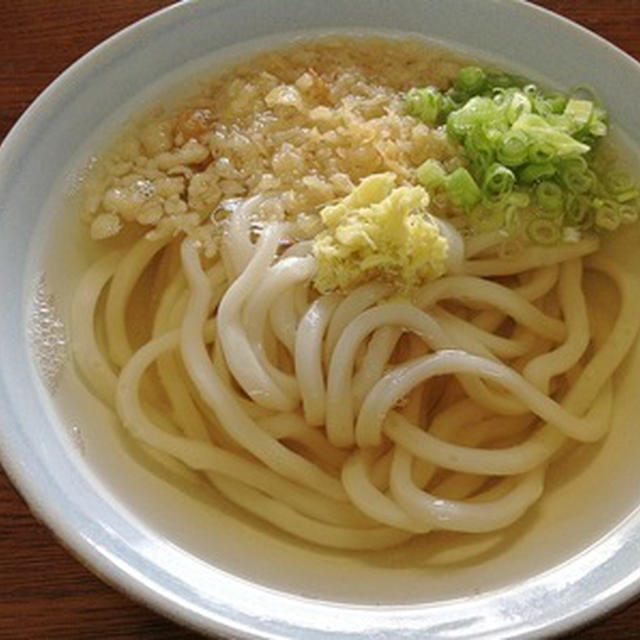 朝のうどんはいりこだしで「ひやあつ」