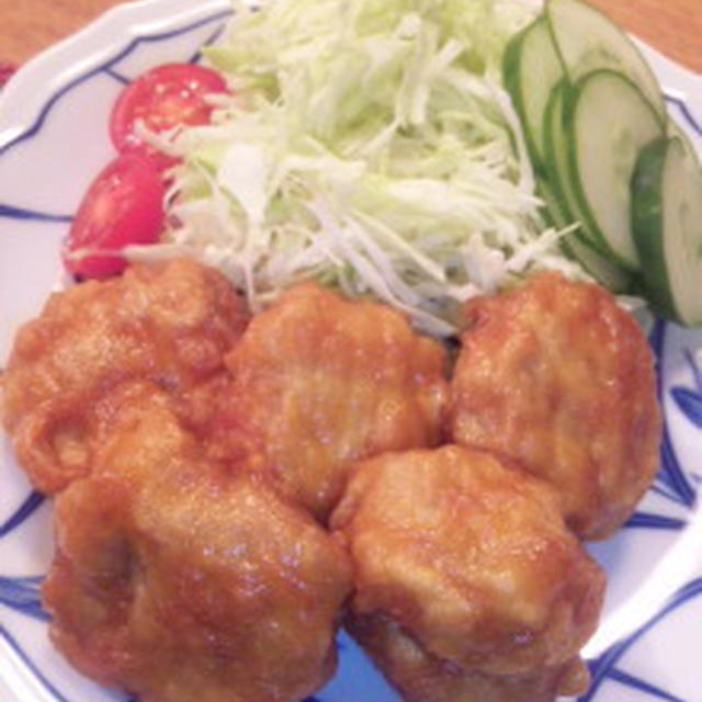 大蒜タップリ鶏肉竜田揚げと、ミニグラタン