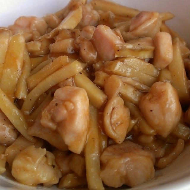 鶏肉とタケノコのとろみ炒め