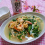 白だしさっと煮☆海老とニラの玉子とじ
