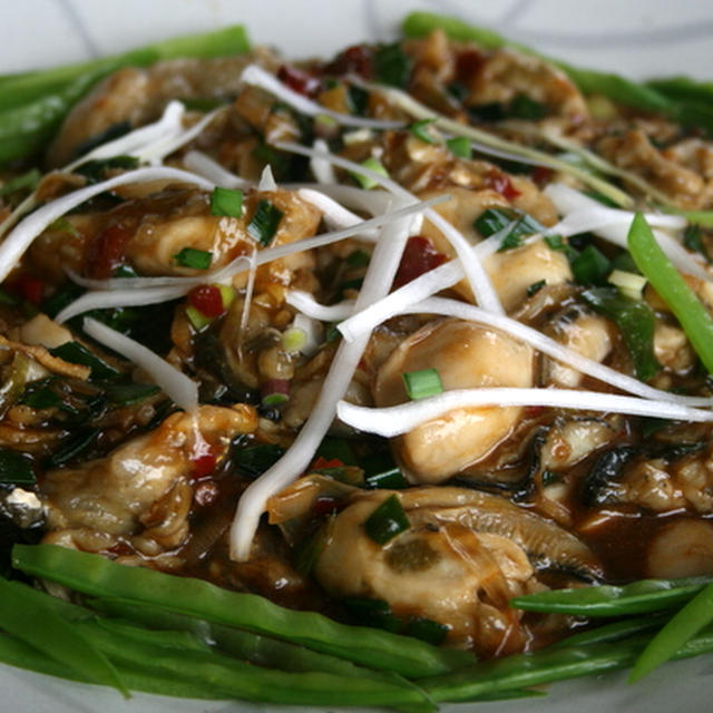 牡蠣の中華風ピリ辛ソテー