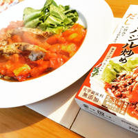 にんべん「だしとスパイスの魔法」シリーズ✨ひき肉のトマトバジル炒めを使ってポークソテー