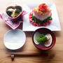 ■ひな祭りの華やか菱餅風押し寿司と蛤の潮汁で朝ごはん